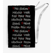 Simply Daisy Words of Peace 18 x 29 in Black Laundry Bag