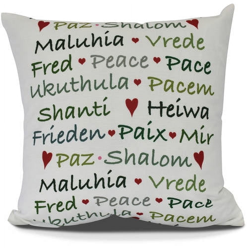 Simply Daisy, Words of Peace Word Print Outdoor Pillow