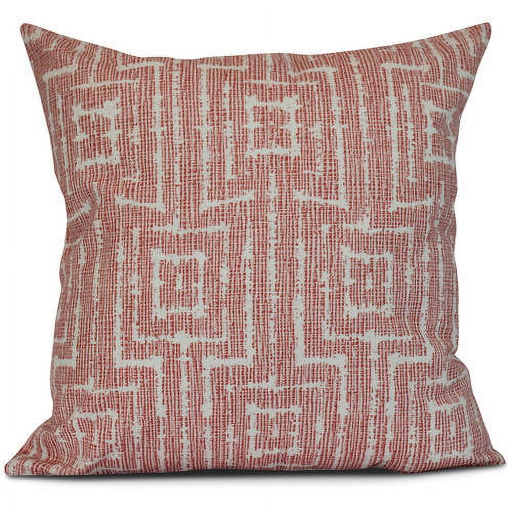 Orange Geometric Print 16" Square Outdoor Throw Pillow