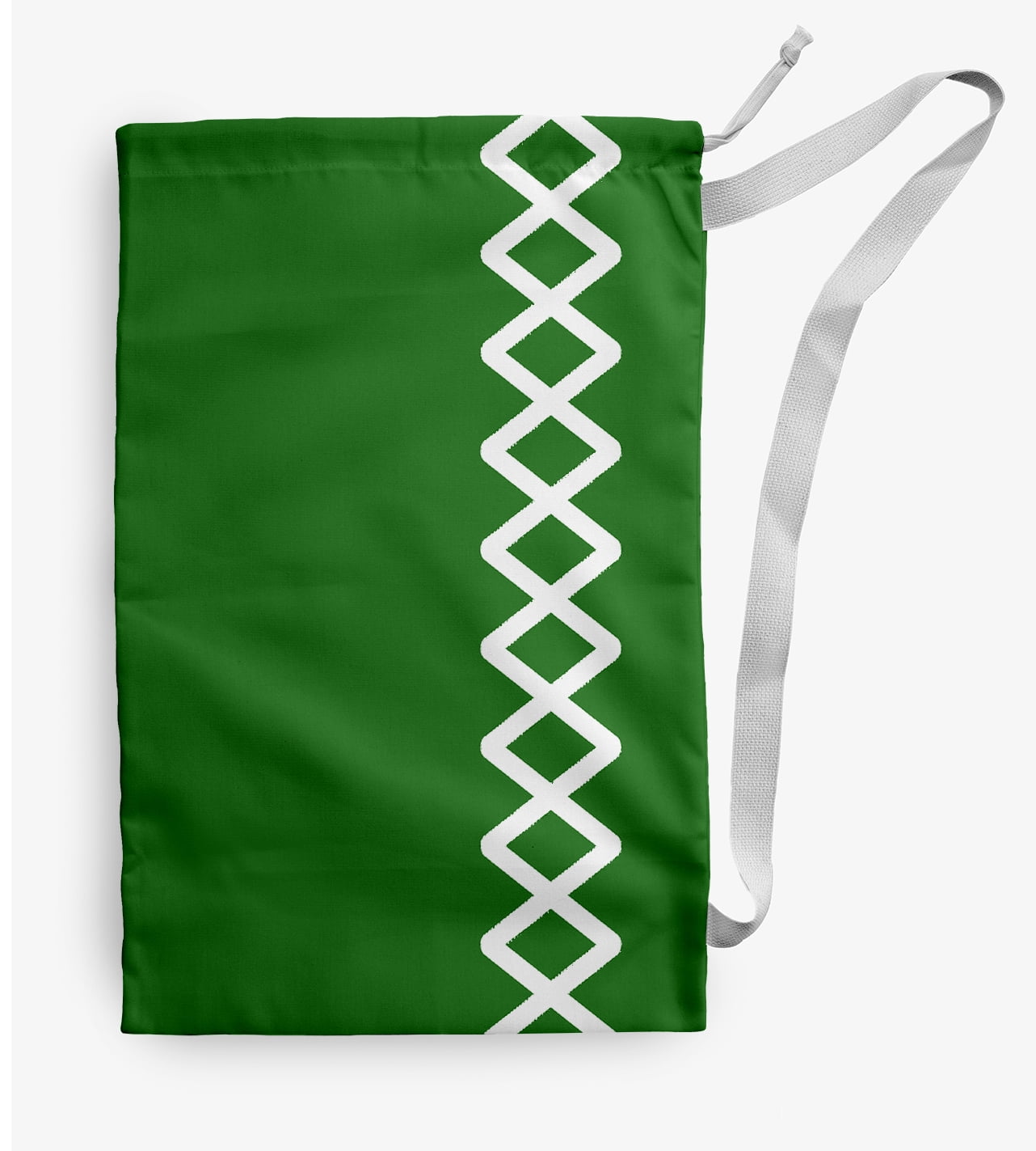 Simply Daisy Zipper Stripe 18 x 29 in Green Laundry Bag
