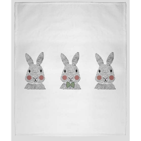 Simply Daisy in Laurel Tree Green Bunny Triplets Easter Throw Blanket, Standard Throw