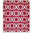 thumbnail image 1 of Simply Daisy in Red Hugs and Kisses Valentine's Day Throw Blanket, Oversized Throw, 1 of 2