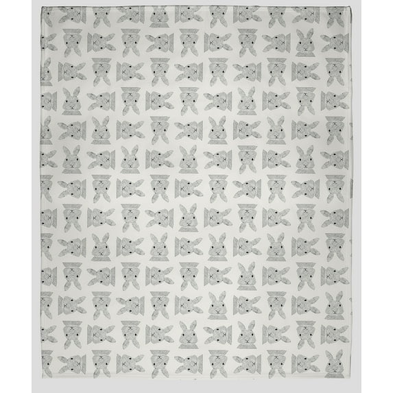 Simply Daisy in Whisper White Criss Cross Bunnies Easter Throw Blanket, Oversized Throw