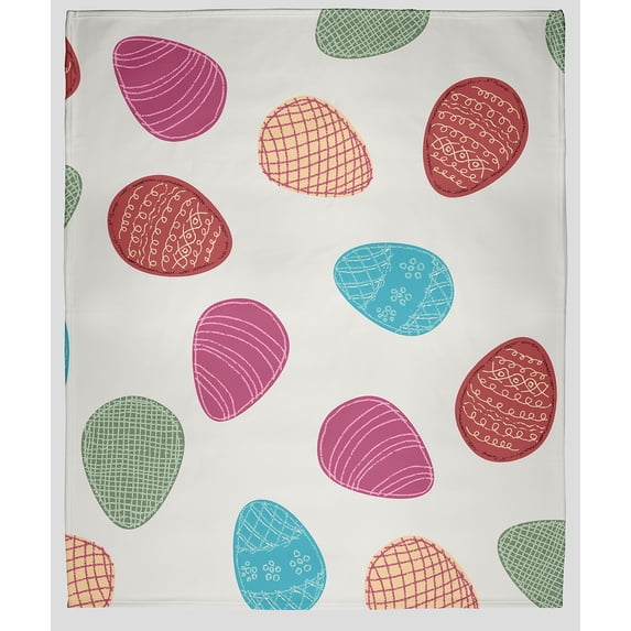 Simply Daisy in Whisper White Egg Hunt Easter Throw Blanket, Small Throw