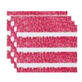 thumbnail image 1 of Simply Daisy's Flower Bell Stripe 18x14 inch Pink Floral Print Placemat (Set of Four), 1 of 2