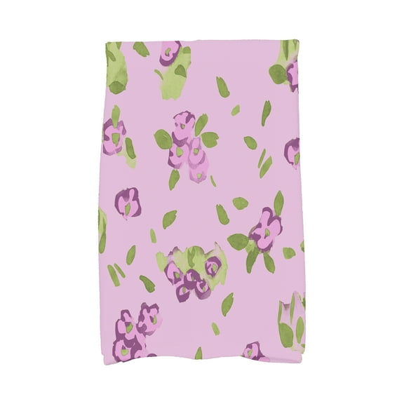 Simply Daisy's Forget Me Not Collage 16x25 inch Purple Floral Kitchen Towel