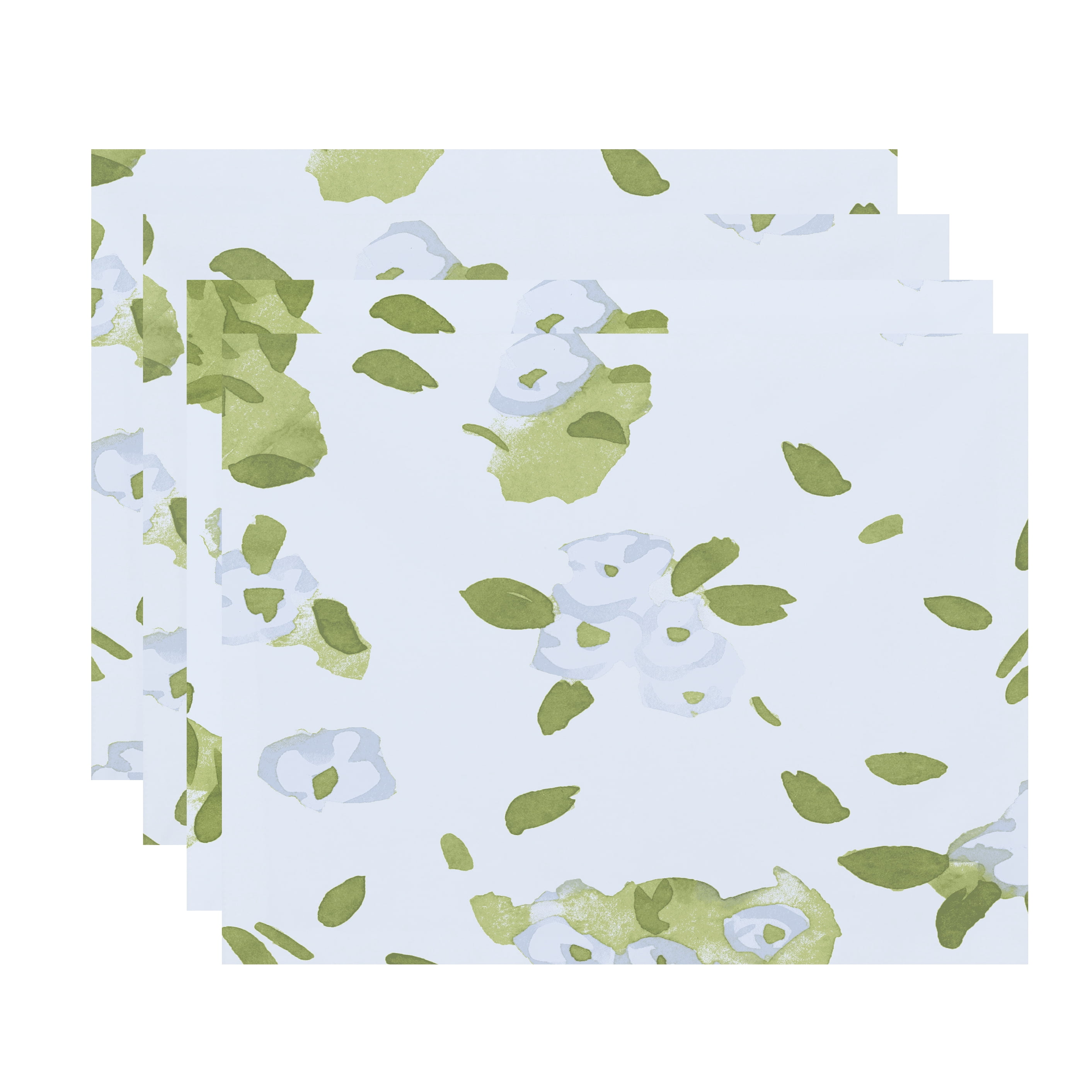 Simply Daisy's Forget Me Not Collage 18x14 inch Blue Floral Print Placemat (Set of Four)