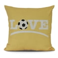 thumbnail image 1 of Simply Daisy's, Love Soccer, Yellow 26 Inch Word Print Pillow, 1 of 2