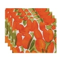 thumbnail image 1 of Simply Daisy's Sunset Tulip 18x14 inch Orange Floral Print Placemat (Set of Four), 1 of 2