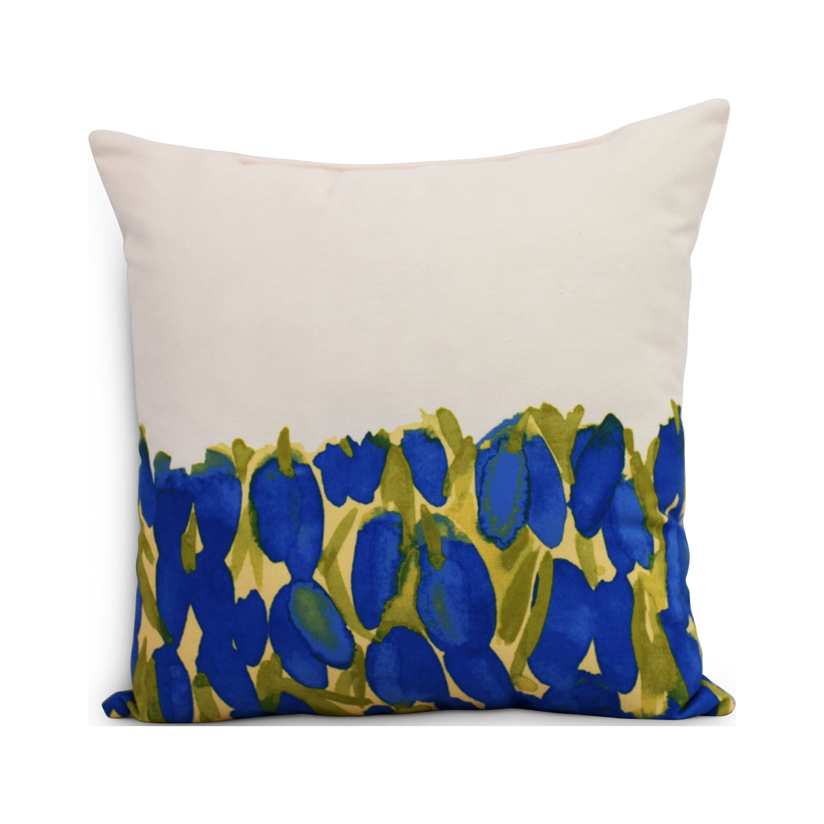 Simply Daisy's Sunset Tulip Garden 16 inch Blue Decorative Floral Throw Pillow