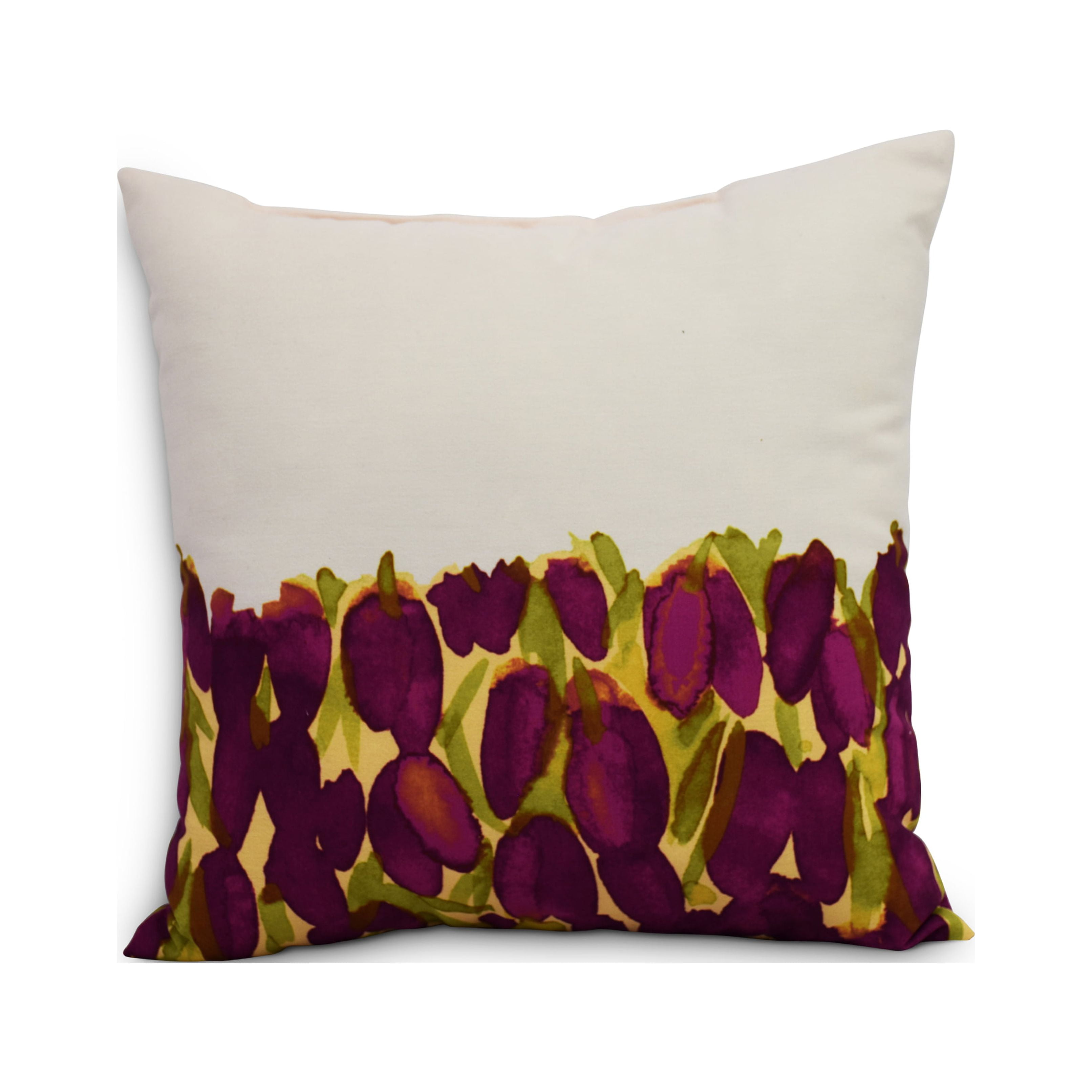 Simply Daisy's Sunset Tulip Garden 16 inch Purple Decorative Floral Throw Pillow
