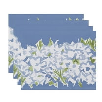 Simply Daisy's Sunset Tulip Garden 18x14 inch Blue Floral Print Placemat (Set of Four)