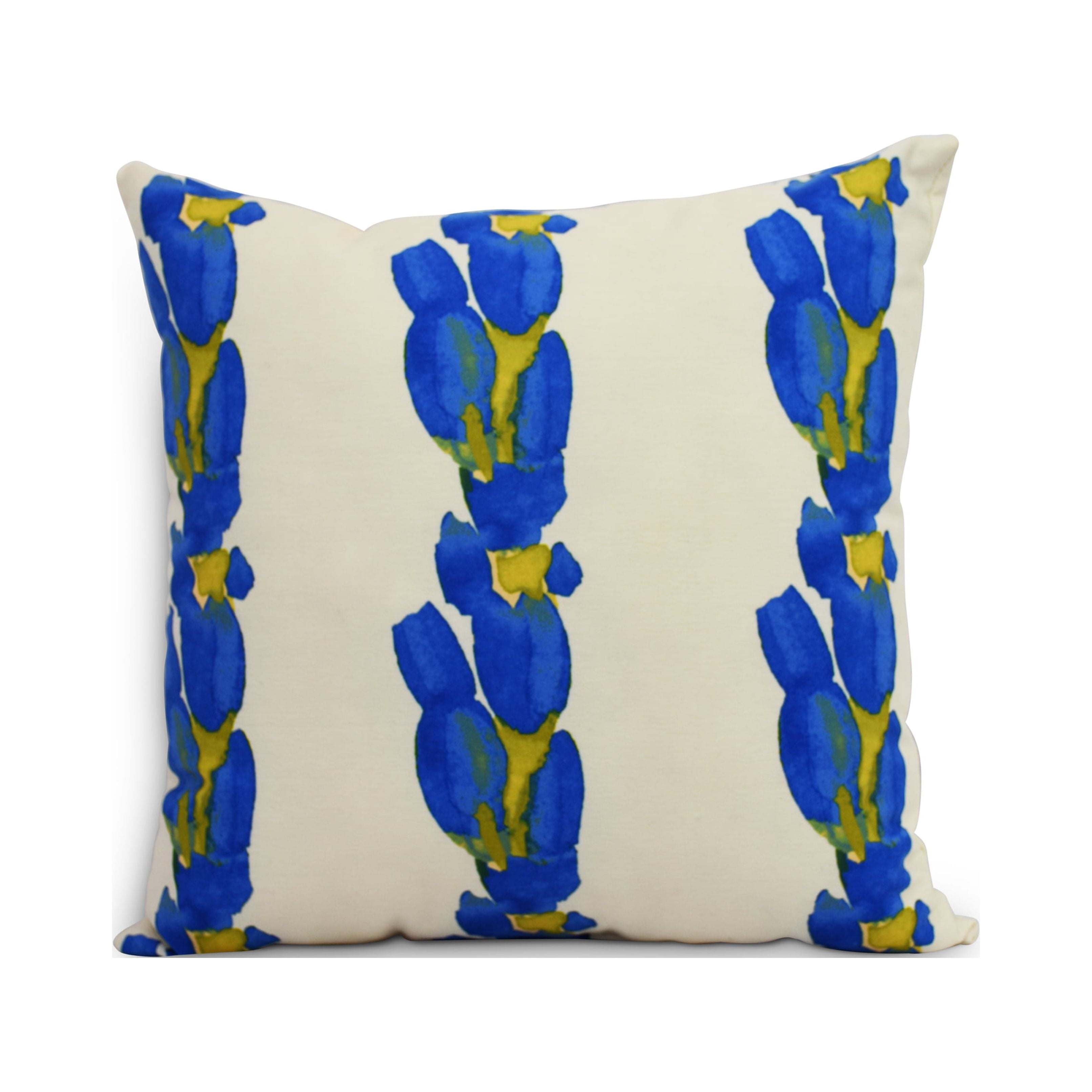 Simply Daisy's Sunset Tulip Stripe 20 inch Blue Decorative Floral Throw Pillow