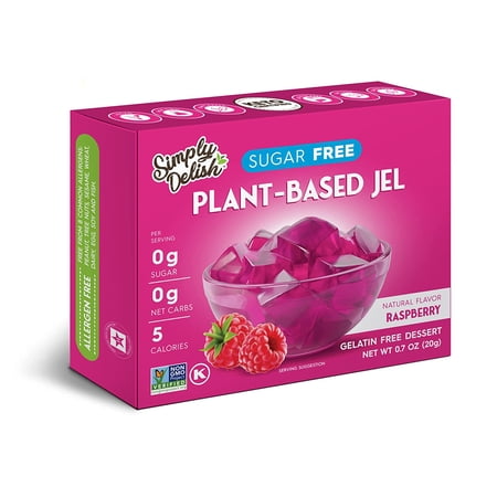Simply Delish Natural Jel Dessert Mix Sugar Free Raspberry 0.7 oz Pack of 2