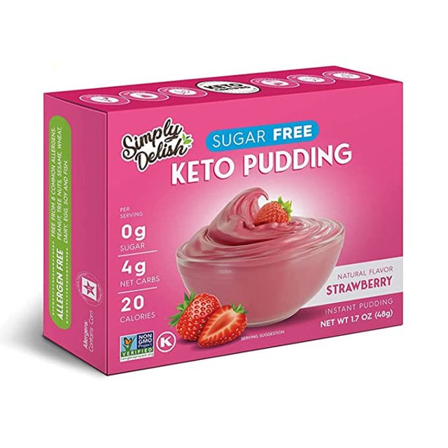 Simply Delish Sugar Free Instant Pudding Strawberry 1.7 oz Pack of 4