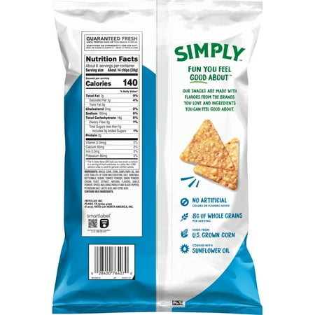 Simply Doritos Zesty Cool Ranch Flavored Tortilla Chips - 7.5 oz