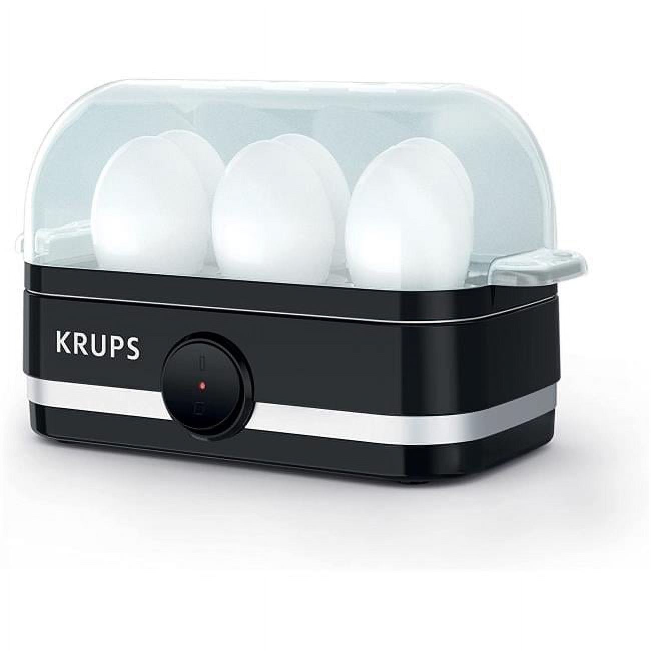 Krups Black Stainless Steel 6-Egg Electric Cooker with Accessories