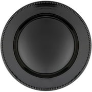 Simply Elegant Beaded Edge Plastic Charger Plate | Service Plate for Parties, Dinner, Weddings, Quinceaneras and Events | 13 inch Diameter | Black- Gloss Finish | Set of 12