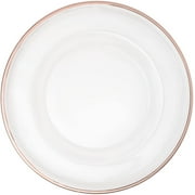 Simply Elegant Slim Metallic Rim Glass Charger Plate | Service Plate for Parties, Dinner, Weddings, Quinceaneras and Events | 13 inch Diameter | Rose Gold - Gloss Finish | Set of 8