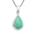 thumbnail image 1 of Simply Elegant Teardrop Reconstructed Turquoise Sterling Silver Pendant Necklace, 1 of 6