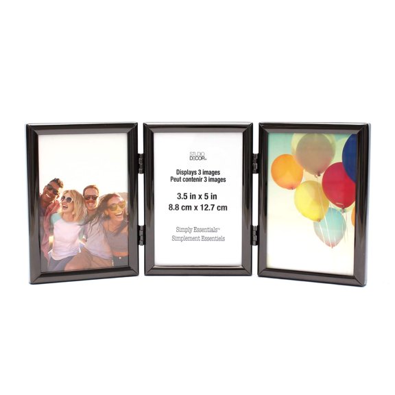 Studio Decor Simply Essentials 3 Opening 3.5" x 5" Black Hinged Metal Frame
