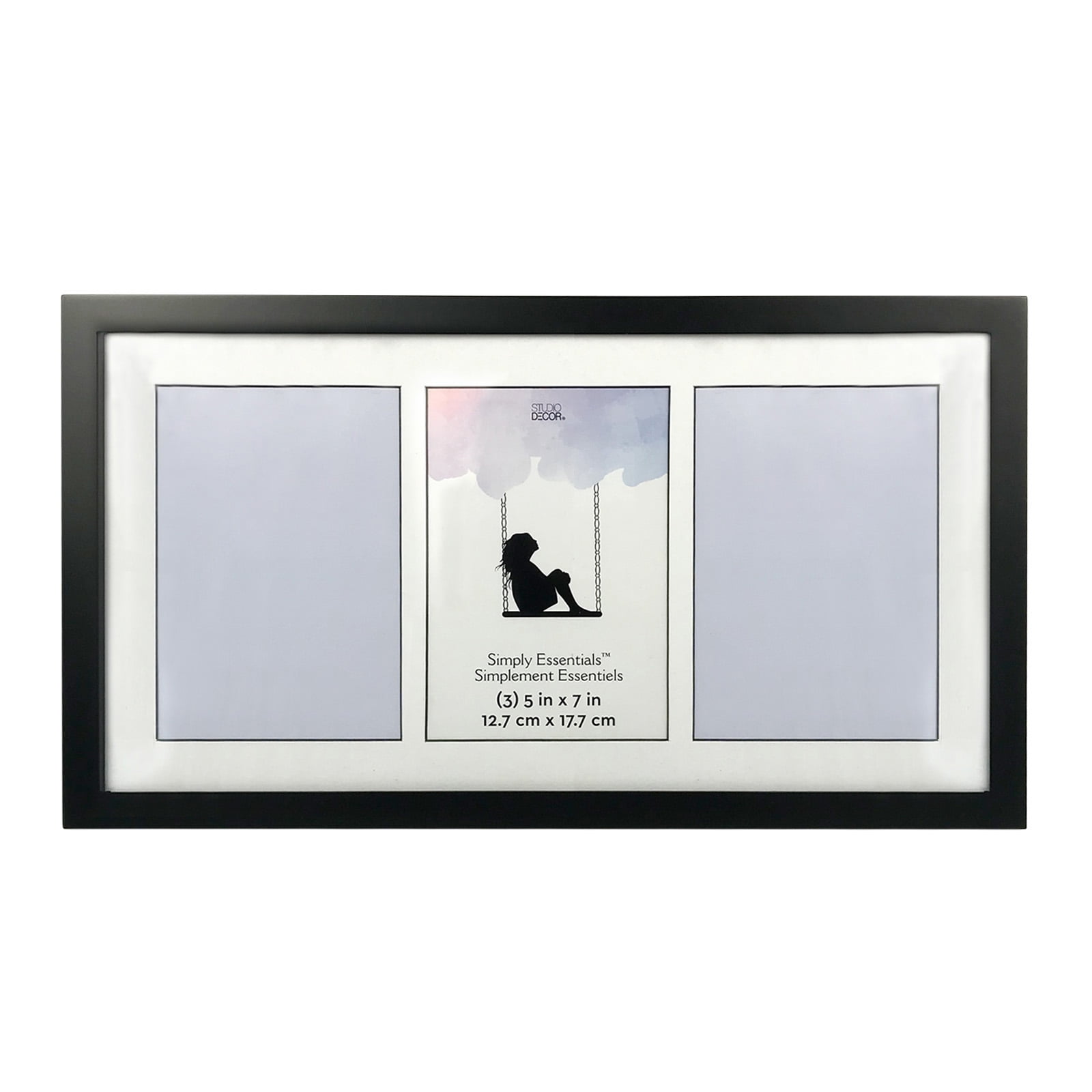 Black 4" x 6" MDF and Glass Collage Frame with White Mat