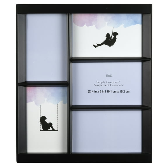 Simply Essentials 5 Opening 4" x 6" Black Collage Frame by Studio Decor