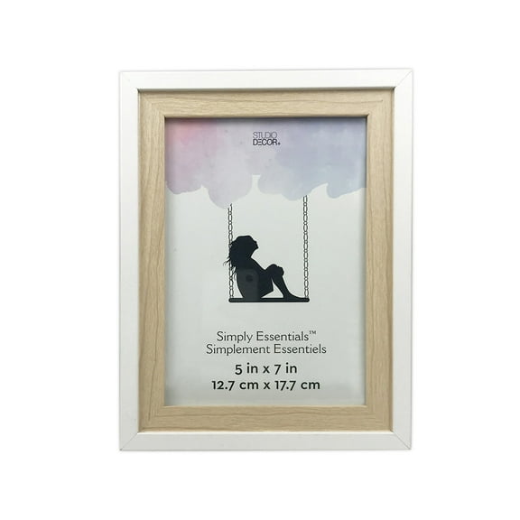 Simply Essentials™ 5' x 7" White & Natural Two-Tone Frame by Studio Décor®