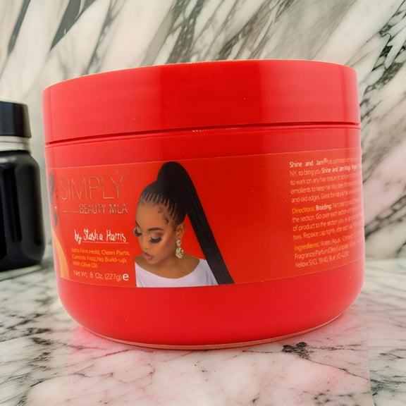 Simply Everyday Products Shine and Jam Gel 8oz – Extra Hold, Non-Flaking, Moisturizing Hair Gel for Sleek Styles and Edge Control