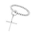 thumbnail image 1 of Simply Faithful Dangle Little Cross Eternity Bead Ball Sterling Silver Ring-9, 1 of 4