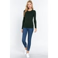 thumbnail image 1 of Simply Fashion Active Basic CrewNeck LongSleeve Slim Fit Cotton Tshirts,dark green,medium, 1 of 4