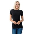thumbnail image 1 of Simply Fashion Basic Crewneck Short Sleeve T-Shirts - Stretch Cotton Spandex,Black,Medium, 1 of 5