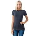 thumbnail image 1 of Simply Fashion Basic Crewneck Short Sleeve T-Shirts - Stretch Cotton Spandex,Charcoal,Small, 1 of 5