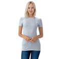 thumbnail image 1 of Simply Fashion Basic Crewneck Short Sleeve T-Shirts - Stretch Cotton Spandex,Hgrey,Small, 1 of 5