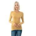 thumbnail image 1 of Simply Fashion Basic Round Crew Neck Long Sleeve T-Shirts - Stretch Cotton Spandex Khaki-Xlarge, 1 of 4