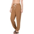 thumbnail image 1 of Simply Fashion French Terry Drawstring Waist Jogger Pants,CAMEL,SMALL, 1 of 1
