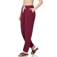 thumbnail image 1 of Simply Fashion French Terry Drawstring Waist Jogger Pants,D.BURGUNDY,LARGE, 1 of 1