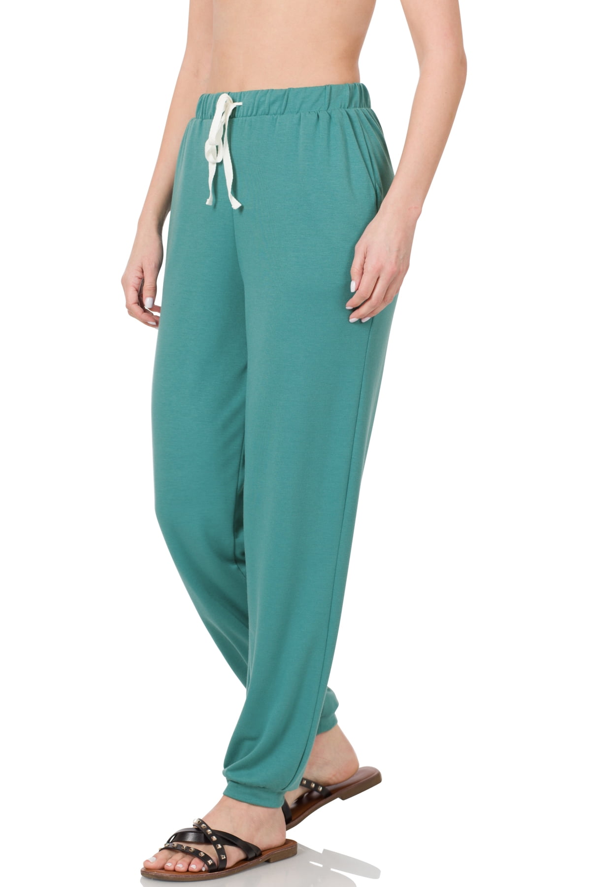 Simply Fashion French Terry Drawstring Waist Jogger