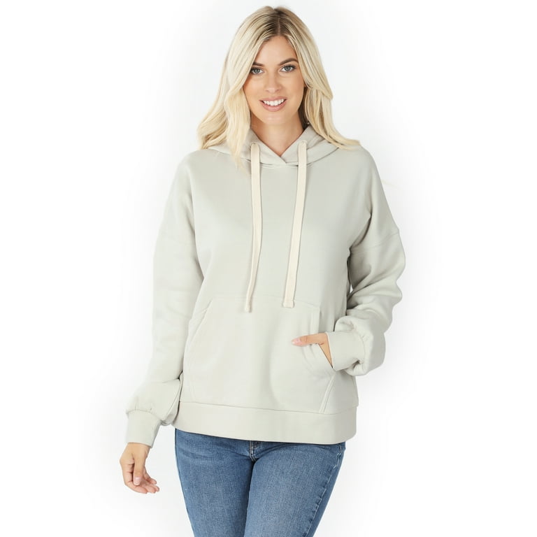 Simply Fashion Hoodie Kangaroo Pocket SweatShirts BONE LARGE Walmart