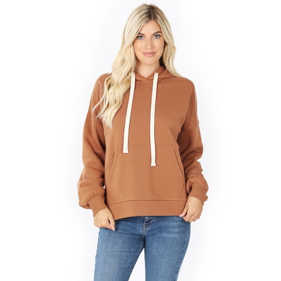 Simply Fashion Hoodie Kangaroo Pocket SweatShirts,D.CAMEL,MEDIUM