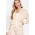 thumbnail image 1 of Simply Fashion Inner Brusedd Fleeced French Terry Hoodie,TAUPE,SMALL, 1 of 3