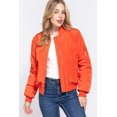 thumbnail image 1 of Simply Fashion Women's Bomber Jacket - Stylish Outerwear for All Seasons orange,large, 1 of 4