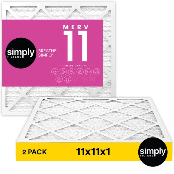 Simply Filters 11x11x1 MERV 11, MPR 1000, AC Furnace HVAC Air Filter (2 Pack)