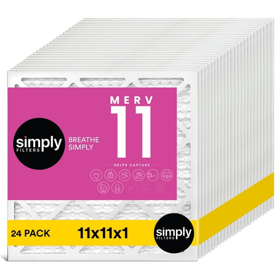 Simply Filters 11x11x1 MERV 11, MPR 1000, AC Furnace HVAC Air Filter (24 Pack)