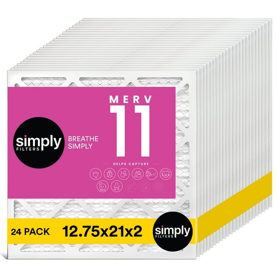 Simply Filters 12.75x21x2 MERV 11, MPR 1000, AC Furnace HVAC Air Filter (24 Pack)