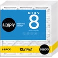 thumbnail image 1 of Simply Filters 12x14x1 MERV 8, MPR 600, AC Furnace HVAC Air Filter (8 Pack), 1 of 8