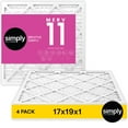 thumbnail image 1 of Simply Filters 17x19x1 MERV 11, MPR 1000, AC Furnace HVAC Air Filter (4 Pack), 1 of 10