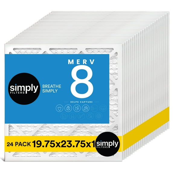 Simply Filters 19.75x23.75x1 MERV 8, MPR 600, AC Furnace HVAC Air Filter (24 Pack)