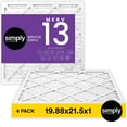 thumbnail image 1 of Simply Filters 19.88x21.5x1 MERV 13, MPR 1500, AC Furnace HVAC Air Filter (4 Pack), 1 of 8