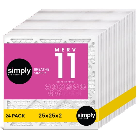 Simply Filters 25x25x2 MERV 11, MPR 1000, AC Furnace HVAC Air Filter (24 Pack)